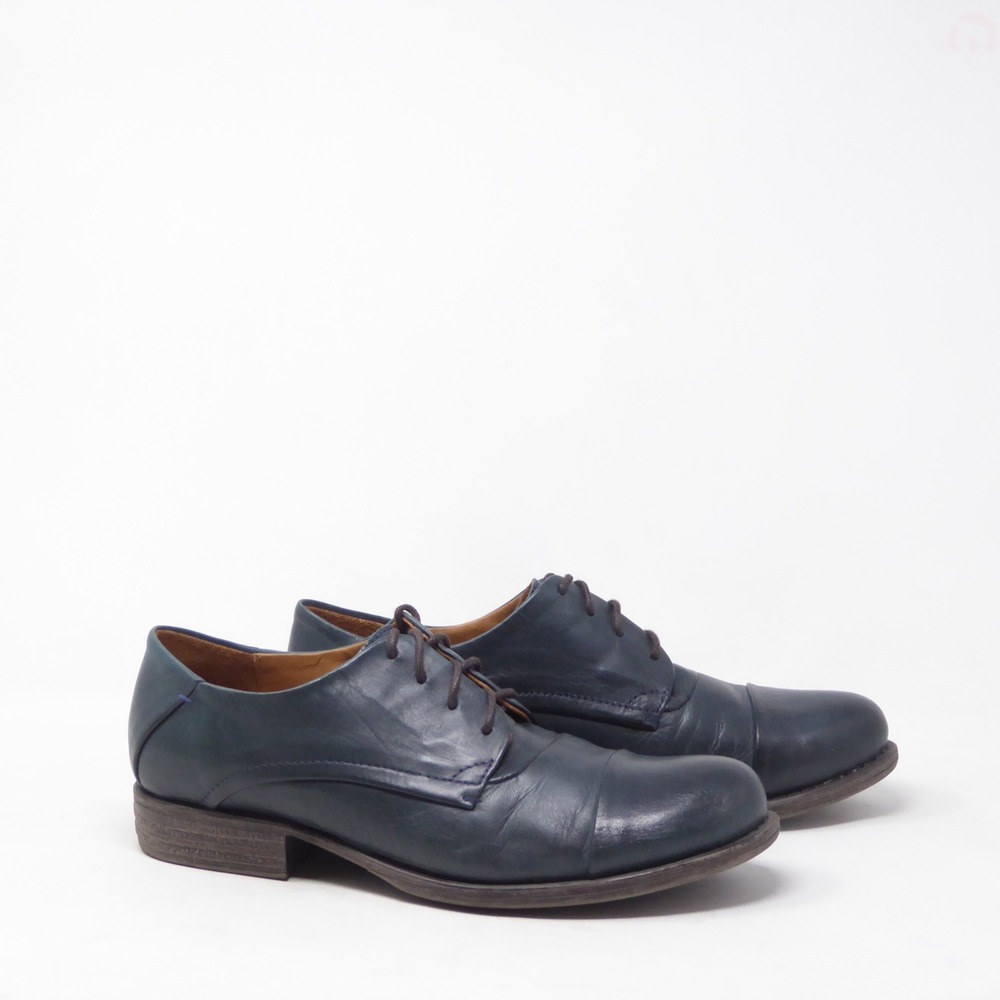 Miz Mooz Womens Oxfords Teal Blue Letty Leather Lace Up Shoes Size 9